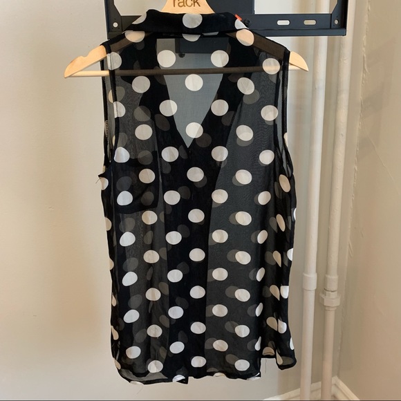Mink pink sheer polka dot tank top - Picture 3 of 3